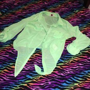 Lime Green See through Shirt